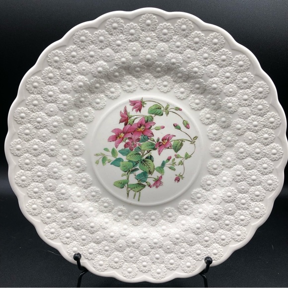 4 Spode Copeland Plates 9.25” Provincial Flowers Heath Campanula Petunia etc EXC - Picture 2 of 10